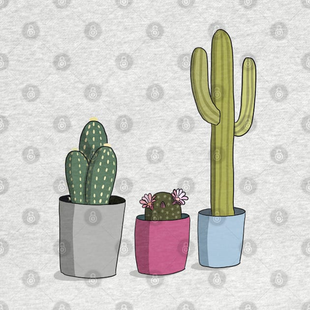 Potted Cacti by OlivesDoodles